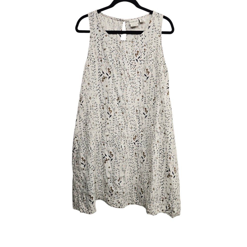 Rachel Zoe Linen Swing Dress L Cottagecore Coastal Grandmother Boho Lagenlook - Picture 5 of 9